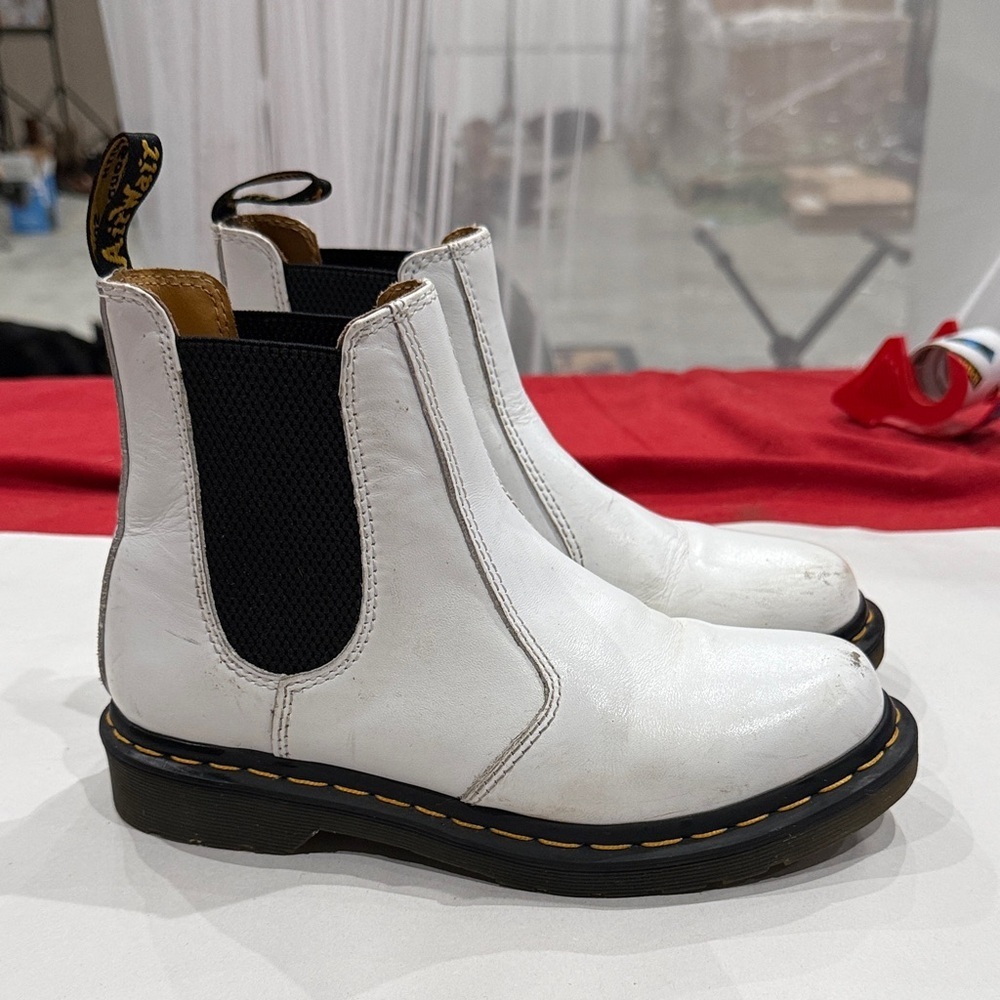 Dr. Martens White Chelsea Boots
